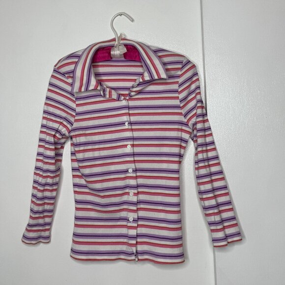 Vintage 90s Y2K Delia's Catalog Iconic Rave Button Up Top -Juniors Medium - Picture 1 of 3